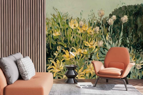 Leucadendron and Everlasting | Wallpaper by Cara Saven Wall Design