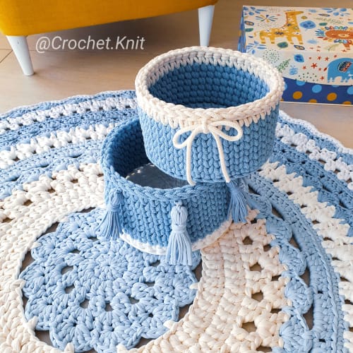 Handmade crochet Baskets set | Interior Design by MarryKate, Crochet.knit and macrame designer