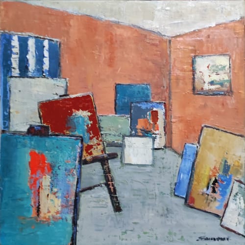 Studio IX / Atelier IX | Oil And Acrylic Painting in Paintings by Sophie DUMONT