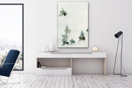 "A Flock of Pigeons" giclée canvas print | Paintings by Beverly Brown