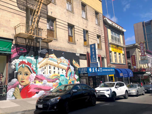 Chinatown Mural | Street Murals by Mel Waters | Louie Brothers Book Store in San Francisco