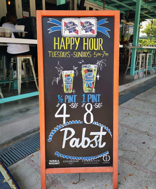 Happy Hour Chalk Art for Pabst! | Art Curation by Chalkboardartiste
