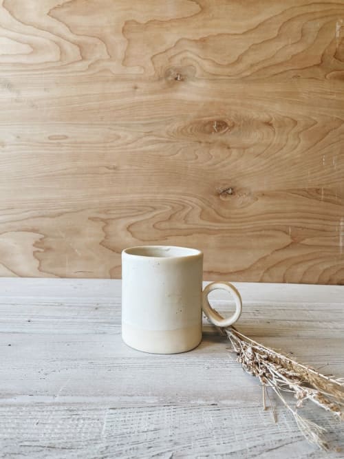 Circle Handle Mug in Oatmeal | Drinkware by Bridget D