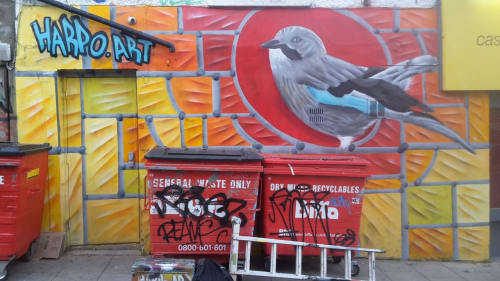Jay bird, sunset glass | Street Murals by HarpoArt