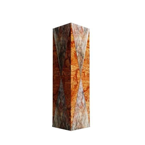 "Polimelus" Vase in Asiago Red Marble and Fior di Pesco | Vases & Vessels by Carcino Design