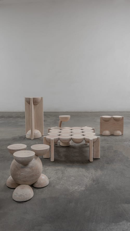 BLEO Stool III Oak by Daniel Couttolenc | Chairs by Daniel Couttolenc