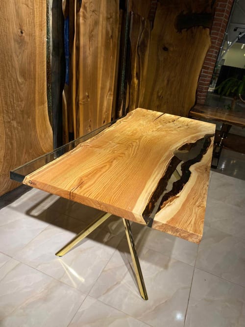 Clear Epoxy Wood Table | Coffee Table in Tables by Gül Natural Furniture
