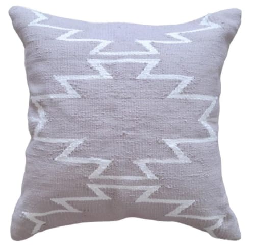 Grey Cleo Handwoven Cotton Decorative Throw Pillow Cover | Cushion in Pillows by Mumo Toronto