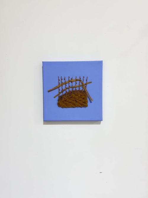 Mixed Media Weaving | Blue and Brown | Tapestry in Wall Hangings by Sarah Lawrence