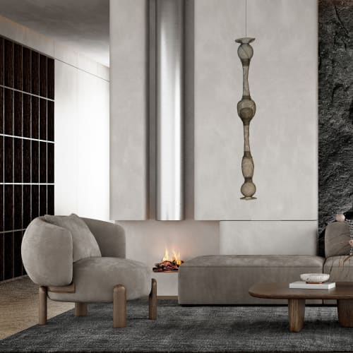 78  Steel wire mesh hanging sculpture  48" x 6" | Sculptures by Anne Lindsay Studio