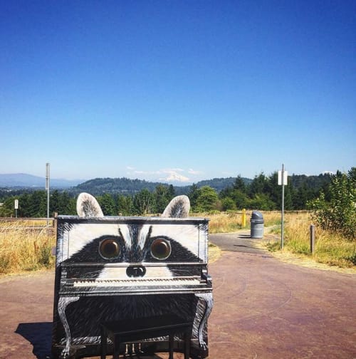 Wendy the Raccoon Piano | Public Sculptures by Open Eye Art | ADX in Portland
