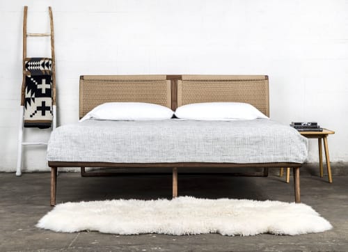 Hardwood Rian Bed, Woven Danish Cord Headboard
