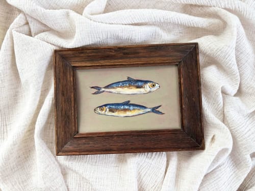 Sardine Art Print for Fisherman Core Aesthetic | Paintings by Melissa Mary Jenkins Art