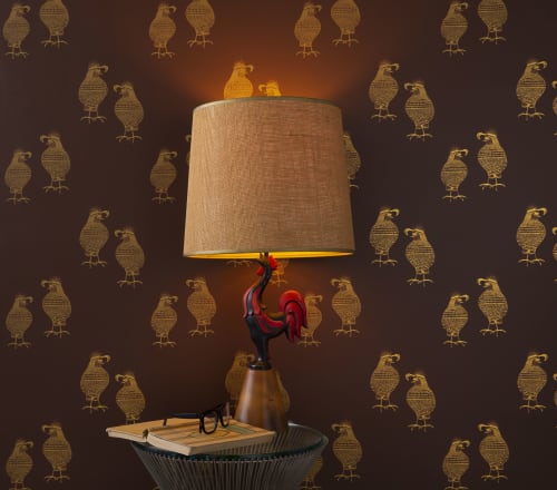 The Godfeather | Gold on Espresso | Wall Treatments by Weirdoh Birds