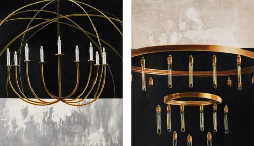 As Above So Below, Chandelier paintings | Paintings by Sandra Mack-Valencia | The Church of St. Paul the Apostle in New York
