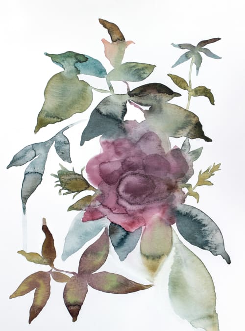 Rose Study No. 79 : Original Watercolor Painting | Paintings by Elizabeth Becker