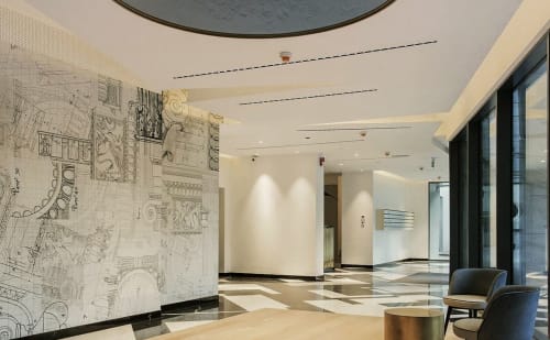 Architectural Geometry | Wallpaper in Wall Treatments by Affreschi & Affreschi | One Herastrau Park in București