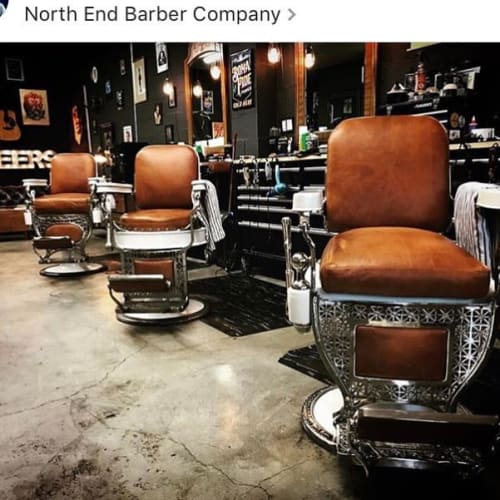 Reupholstered Vintage Barber Chairs | Chairs by Revive Designs and Upholstery | North End Barber Company in Portland