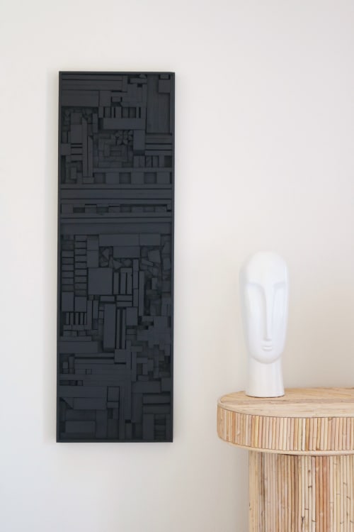 Wood City Art, Wood Wall Art, Geometric Wood Art, Geometric | Wall Sculpture in Wall Hangings by Blank Space Studios