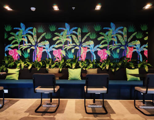 Tigers in Palms | Wallpaper by Neethi | WeWork Prestige Central in Bengaluru