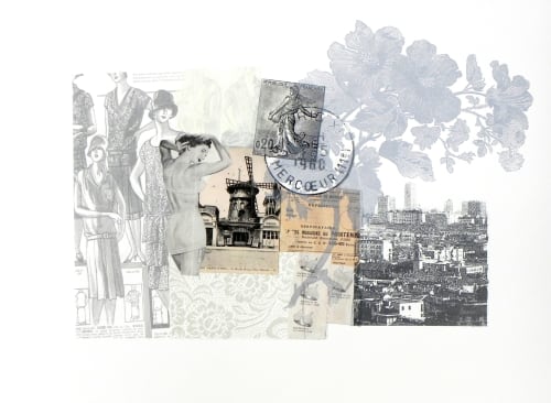 Grey Flower Print from Pin Up series | Prints by Sara J Beazley