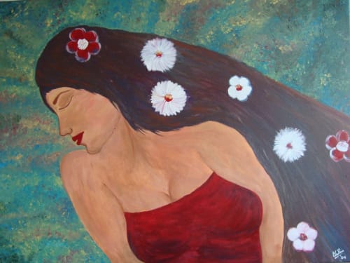 Beautiful girl | Oil And Acrylic Painting in Paintings by Elena Parau