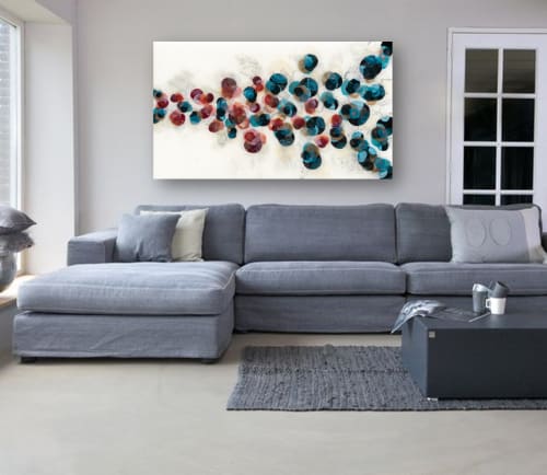 'DAHLIAS II' - Luxury Epoxy Resin Abstract Artwork | Mixed Media by Christina Twomey Art + Design