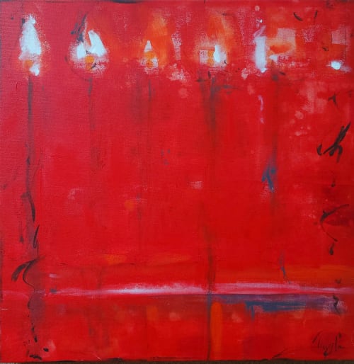 Red Abstract Journey | Oil And Acrylic Painting in Paintings by Twyla Gettert