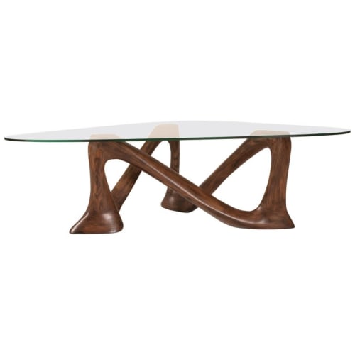 Amorph Hermosa Coffee Table with Tempered Glass, Solid Wood | Tables by Amorph