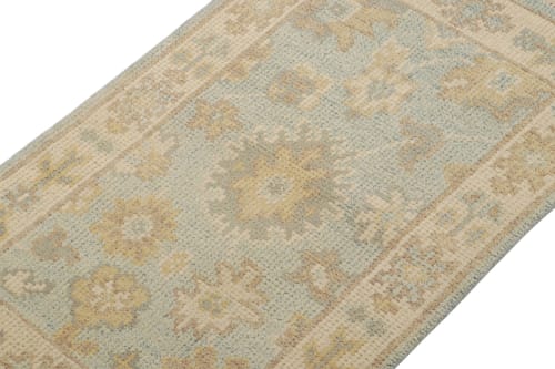 Rug & Kilim’s Oushak Style Rug in Blue with Beige-Brown | Rugs by Rug and Kilim
