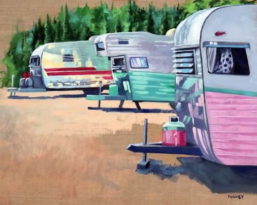Retro Resort | Paintings by Catherine Twomey | The Gallery at Flat Rock in Flat Rock