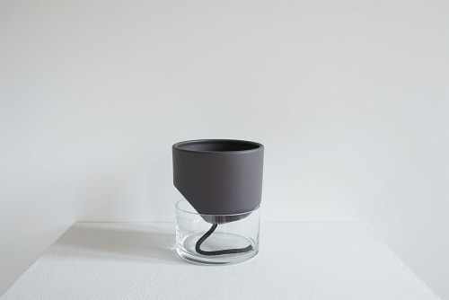 Kapi small anthracite | Planter in Vases & Vessels by Krafla | Krafla Studio in Kraków