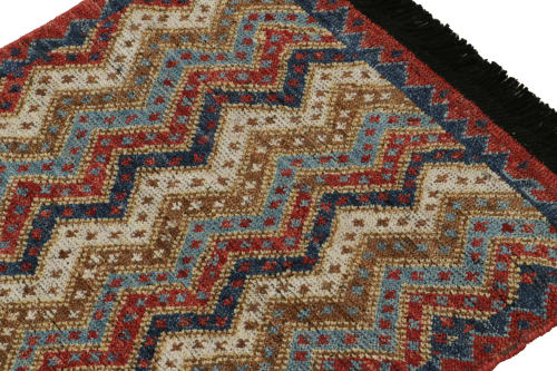 Rug & Kilim’s Antique Tribal rug in Red, Blue and Beige | Rugs by Rug and Kilim