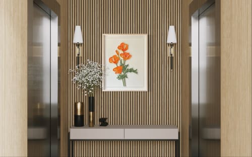 California Poppies on-edge paper art | Wall Sculpture in Wall Hangings by JUDiTH+ROLFE