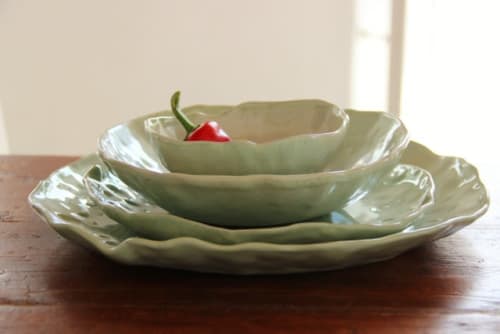 Lotus Sage Green Ceramic Utensils | Utensils by Julie Tzanni Ceramics