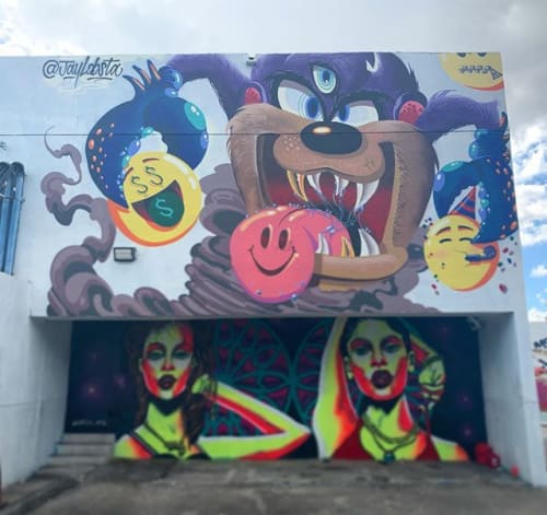 Lobsta Taz Emoji Juggle | Murals by Lobsta