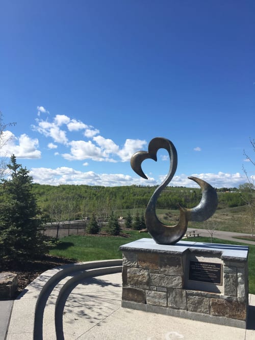 "Open Heart Icon" Monumental Fine Art Bronze Sculpture | Public Sculptures by Jane Seymour Art | Legacy Village in Calgary