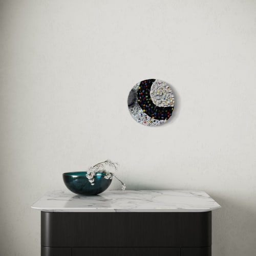 Meditation V - What If Everything Was Black & White #2 | Wall Sculpture in Wall Hangings by Gila Mosaics Studio