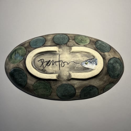 Ceramic Platter with Shoal of Mackerel | Serveware by Marla Benton