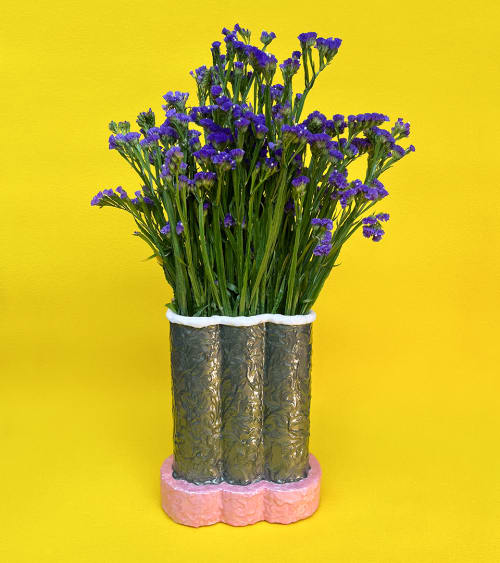 Tubo Triple Lineal flower vase | Vases & Vessels by Algo Studio