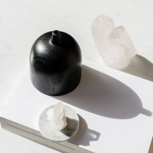 Zai Vase In Black | Vases & Vessels by Pooja Pawaskar