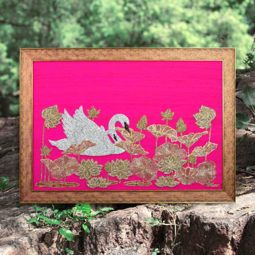 Damayanti’s Garden Of Love Wall Art | Embroidery in Wall Hangings by MagicSimSim