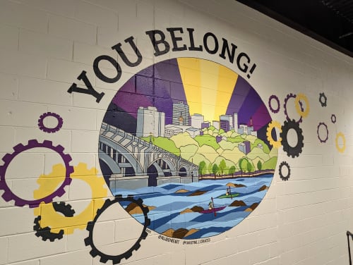 Planet Fitness | Murals by Girls Who Paint Murals | Planet Fitness in Cayce