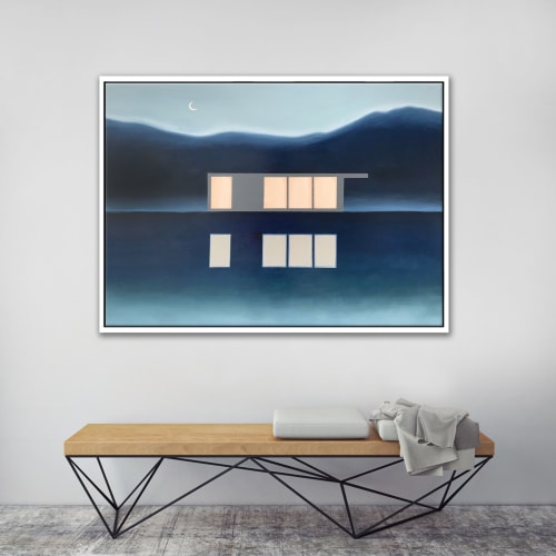 "Night" I Modern Landscape I Framed Giclée Print | Prints in Paintings by ART + ALCHEMY By Nicolette Atelier