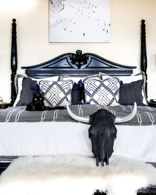 Cow Skull Covered with Chain | Ornament in Decorative Objects by Gypsy Mountain Skulls