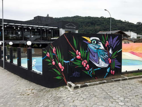Casa Flutuar Floripa Mural | Murals by Fernando Garroux "Garu" | Casa Flutuar Floripa in Rio Tavares