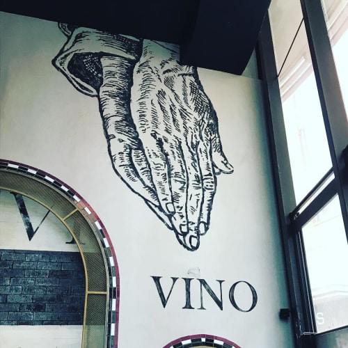 Praying Hand Sign | Murals by Cape Town Signwriting | Piza-e-Vino in Johannesburg