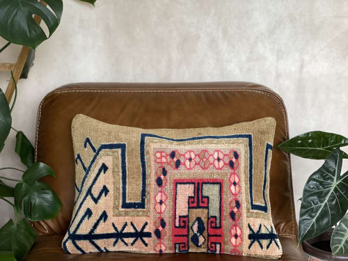 Vintage Turkish Rug Lumbar Pillow | 16x24 | Pillows by Vintage Loomz