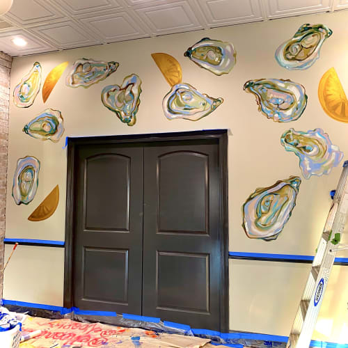 Oyster Wall | Murals by Ello Artist | Beausoleil Restaurant & Bar in Baton Rouge