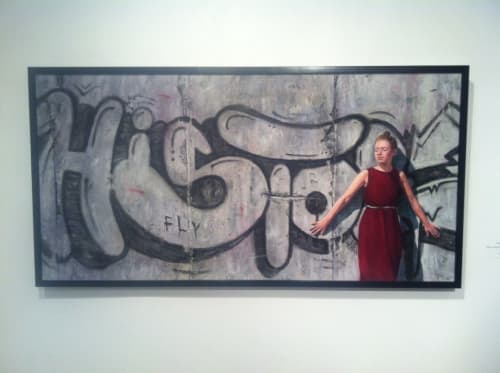 Figurative Painting of woman with graffiti | Paintings by Daggi Wallace